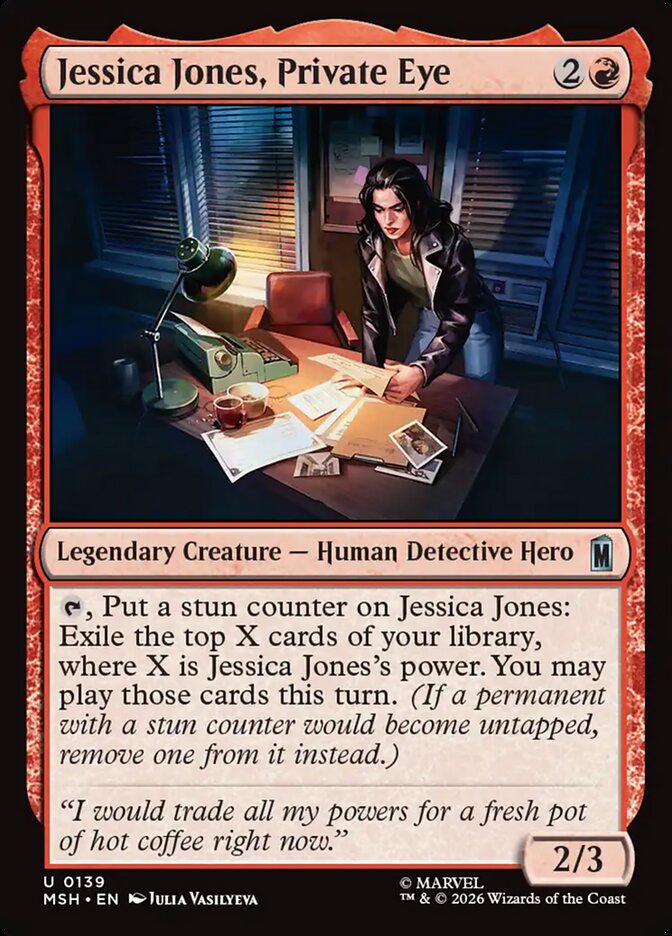 MTG Card Title: Jessica Jones, Private Eye MSH/139