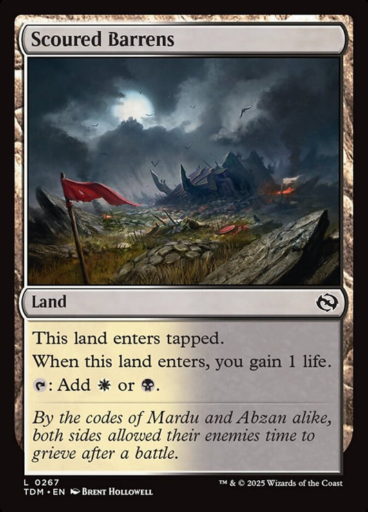 MTG Card Title: Scoured Barrens TDM/267