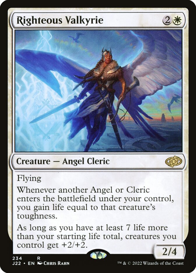 MTG Card Title: Righteous Valkyrie J22/234