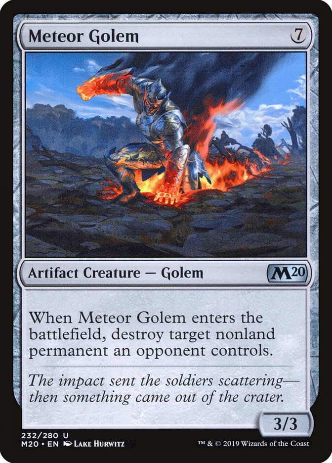 MTG Card Title: Meteor Golem M20/232