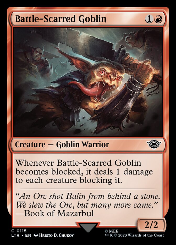 MTG Card Title: Battle-Scarred Goblin LTR/115