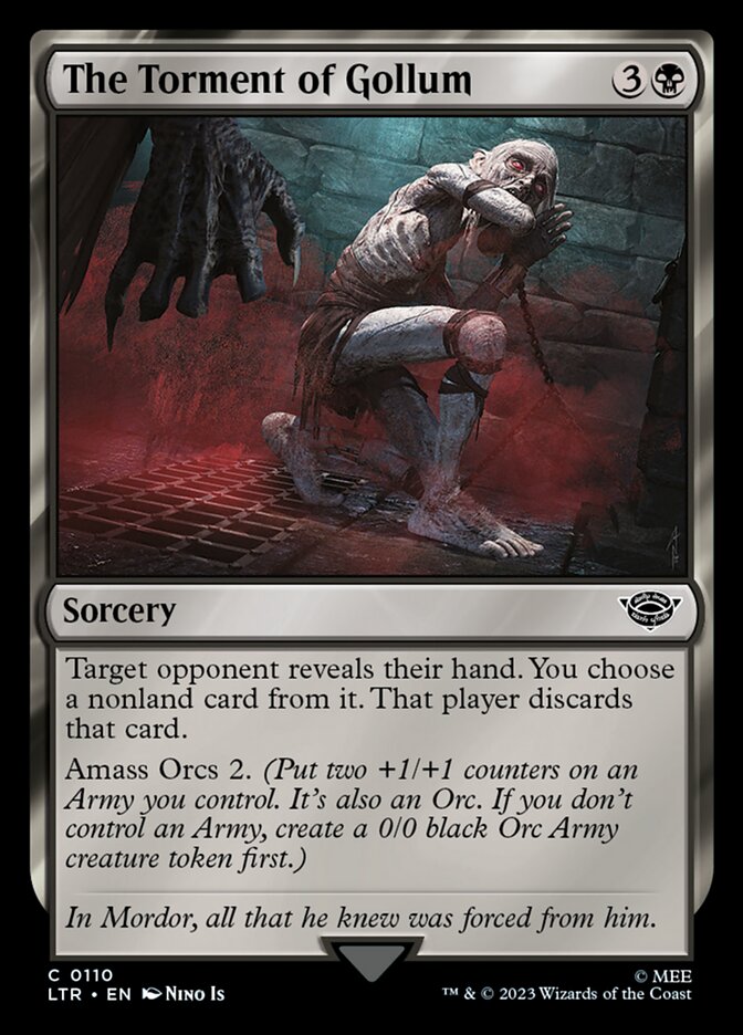 MTG Card Title: The Torment of Gollum LTR/110