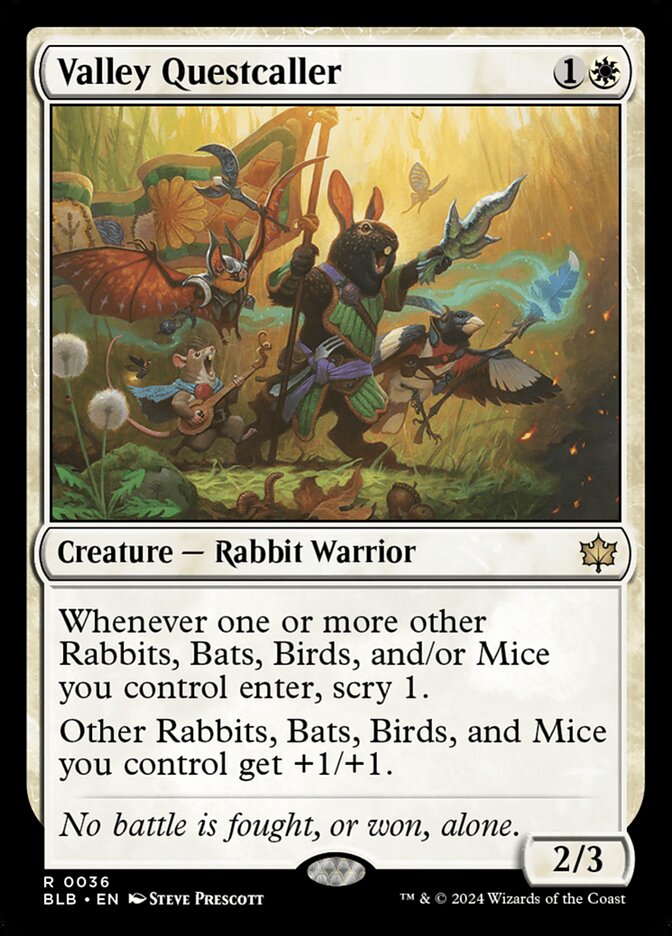 MTG Card Title: Valley Questcaller BLB/36