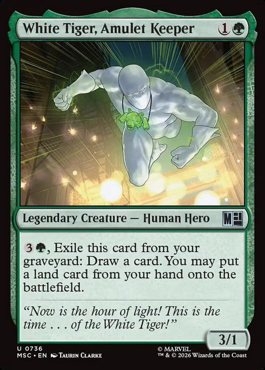 MTG Card Title: White Tiger, Amulet Keeper MSC/736
