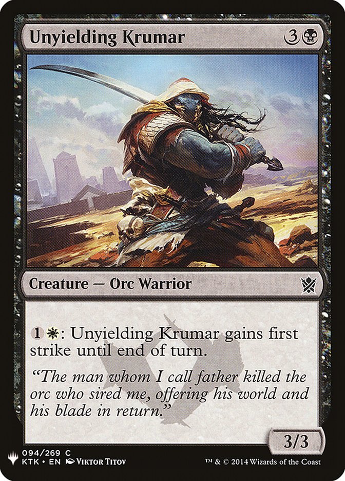 MTG Card Title: Unyielding Krumar PLST/KTK-94