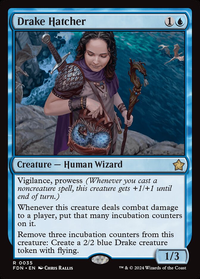 MTG Card Title: Drake Hatcher FDN/35