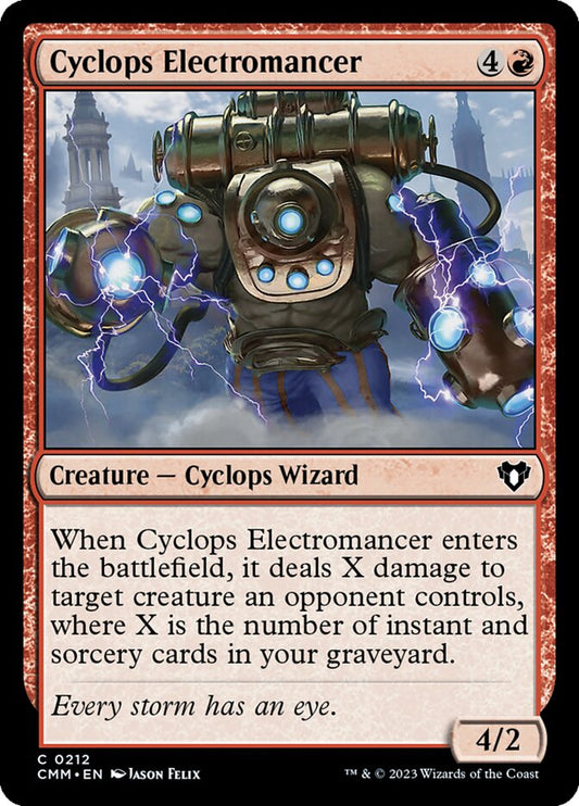 MTG Card Title: Cyclops Electromancer CMM/212