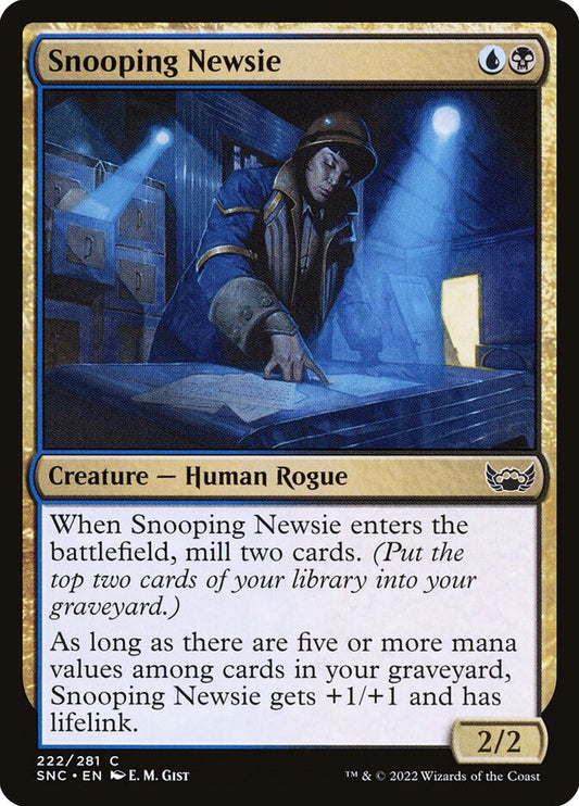 MTG Card Title: Snooping Newsie SNC/222