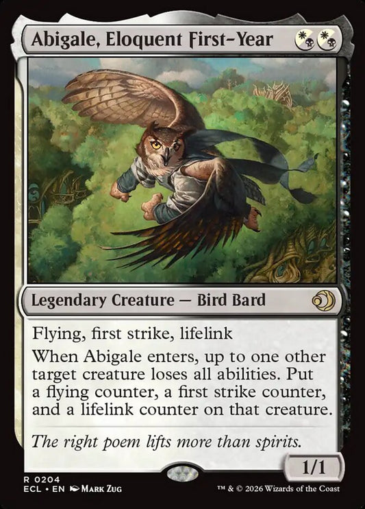 MTG Card Title: Abigale, Eloquent First-Year ECL/204