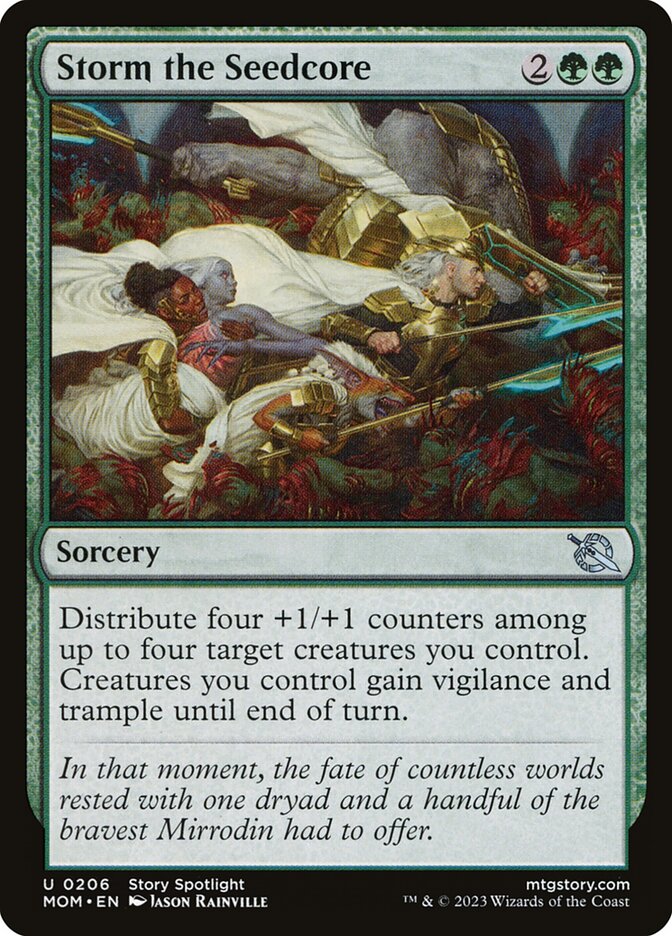 MTG Card Title: Storm the Seedcore MOM/206