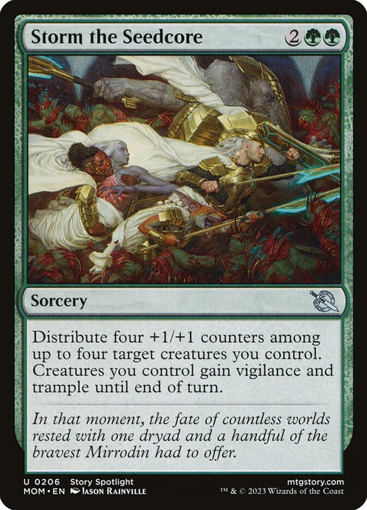 MTG Card Title: Storm the Seedcore MOM/206