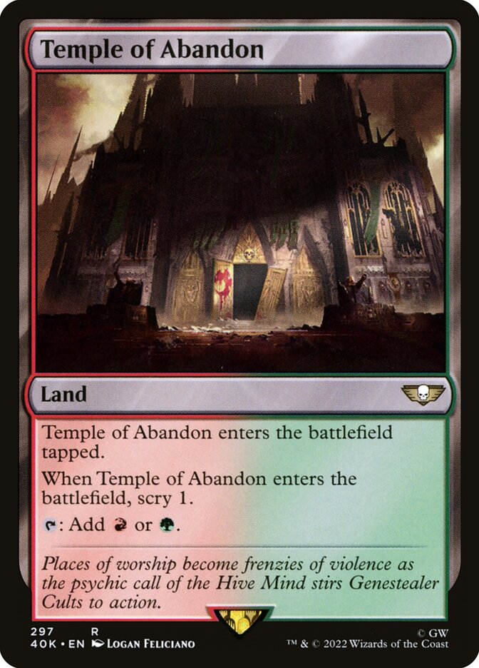 MTG Card Title: Temple of Abandon 40K/297