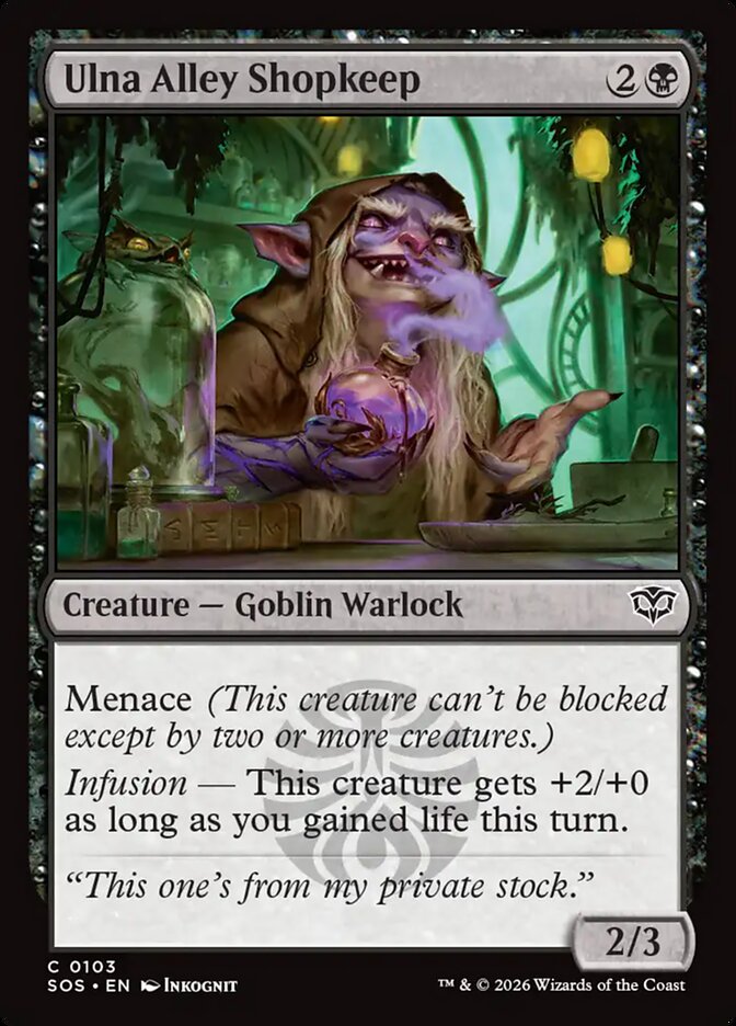 MTG Card Title: Ulna Alley Shopkeep SOS/103