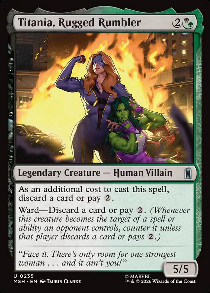 MTG Card Title: Titania, Rugged Rumbler MSH/235