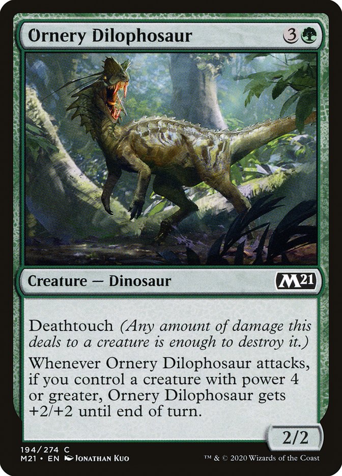 MTG Card Title: Ornery Dilophosaur M21/194