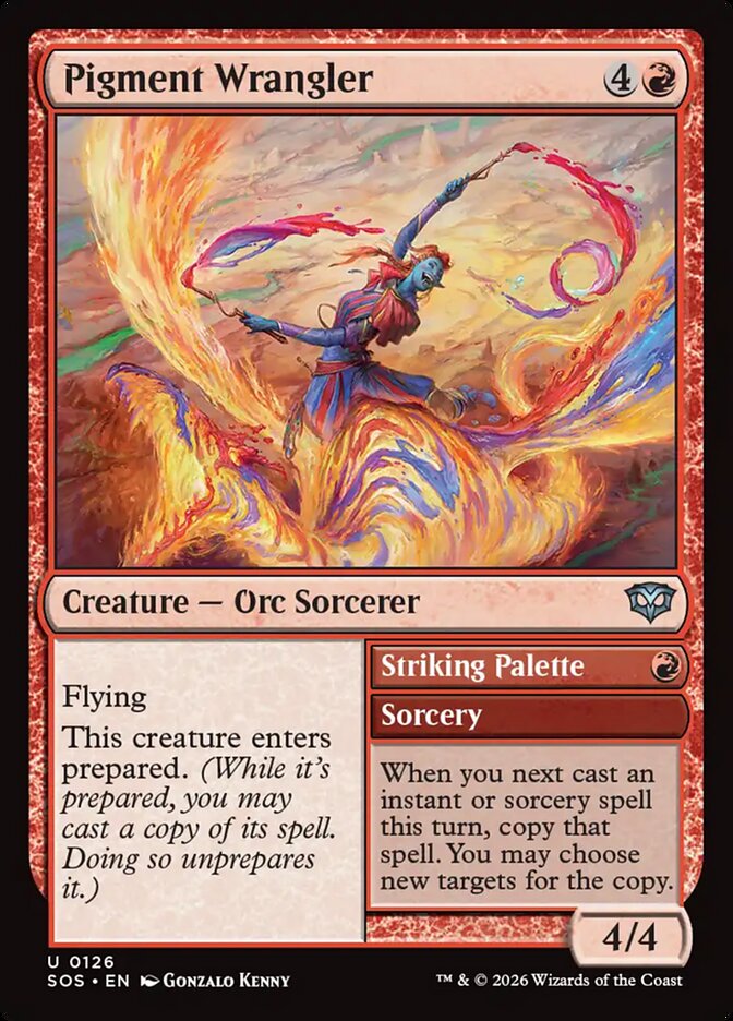 MTG Card Title: Pigment Wrangler // Striking Palette SOS/126