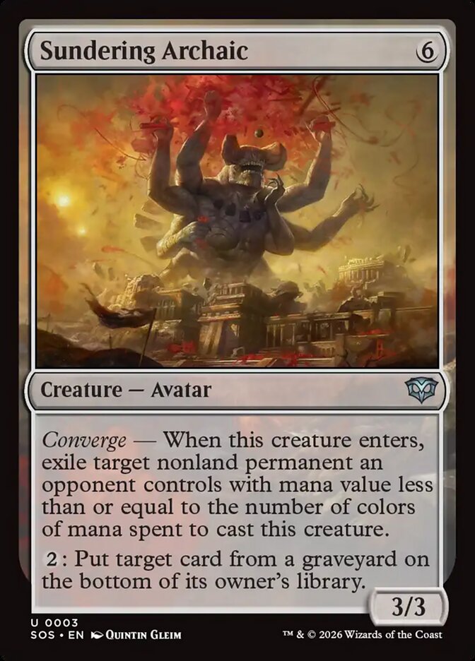MTG Card Title: Sundering Archaic SOS/3