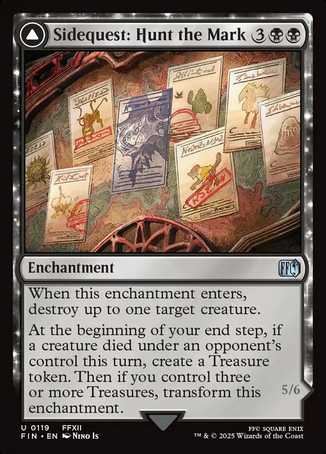 MTG Card Title: Sidequest: Hunt the Mark // Yiazmat, Ultimate Mark FIN/119