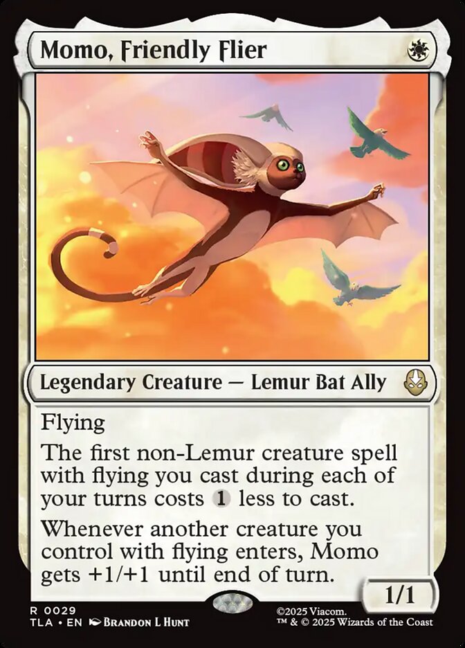 MTG Card Title: Momo, Friendly Flier TLA/29