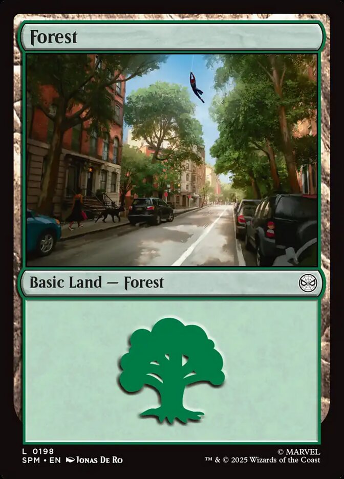 MTG Card Title: Forest SPM/198