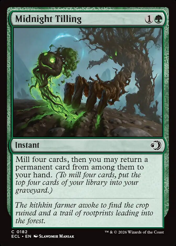 MTG Card Title: Midnight Tilling ECL/182
