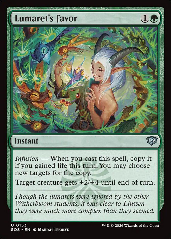 MTG Card Title: Lumaret's Favor SOS/153