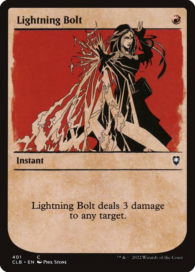 MTG Card Title: Lightning Bolt CLB/401