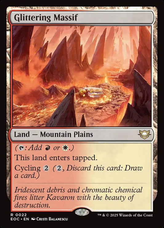 MTG Card Title: Glittering Massif EOC/22