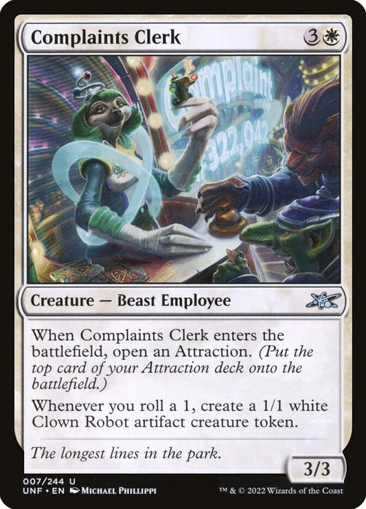 MTG Card Title: Complaints Clerk UNF/7