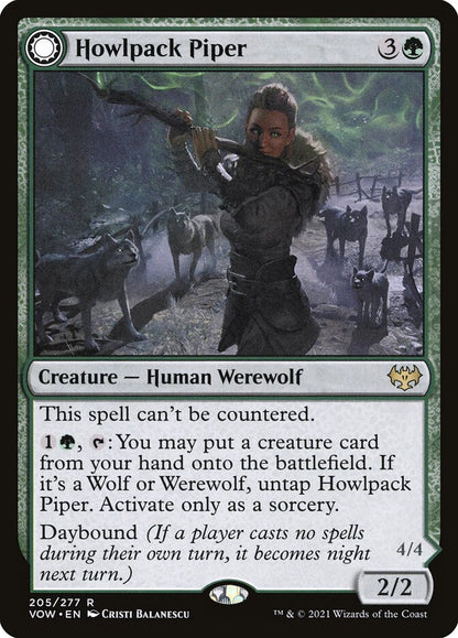 MTG Card Title: Howlpack Piper // Wildsong Howler VOW/205