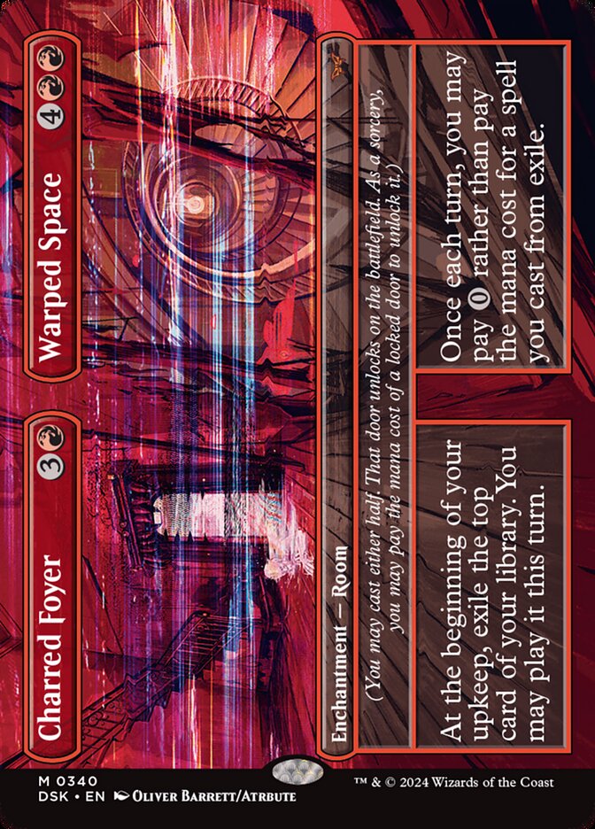 MTG Card Title: Charred Foyer // Warped Space DSK/340