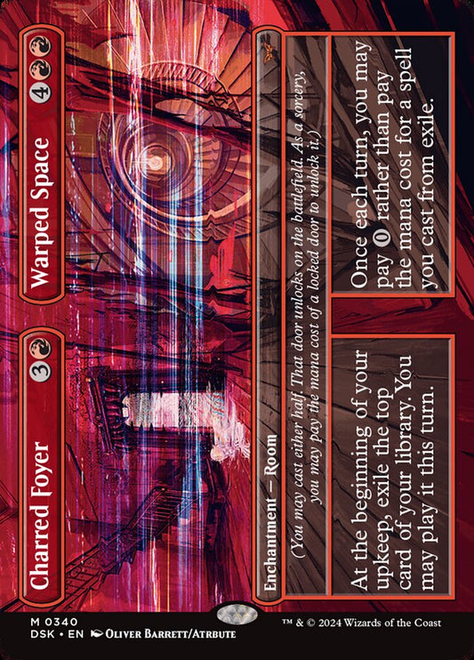 MTG Card Title: Charred Foyer // Warped Space DSK/340