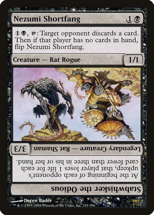 MTG Card Title: Nezumi Shortfang // Stabwhisker the Odious CHK/131