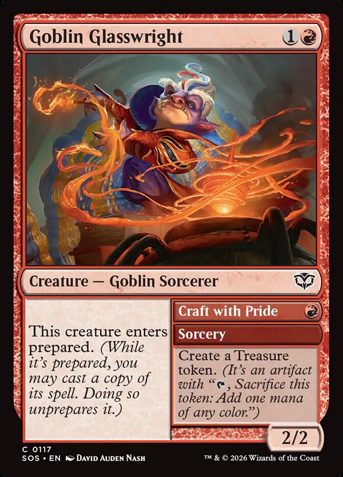 MTG Card Title: Goblin Glasswright // Craft with Pride SOS/117
