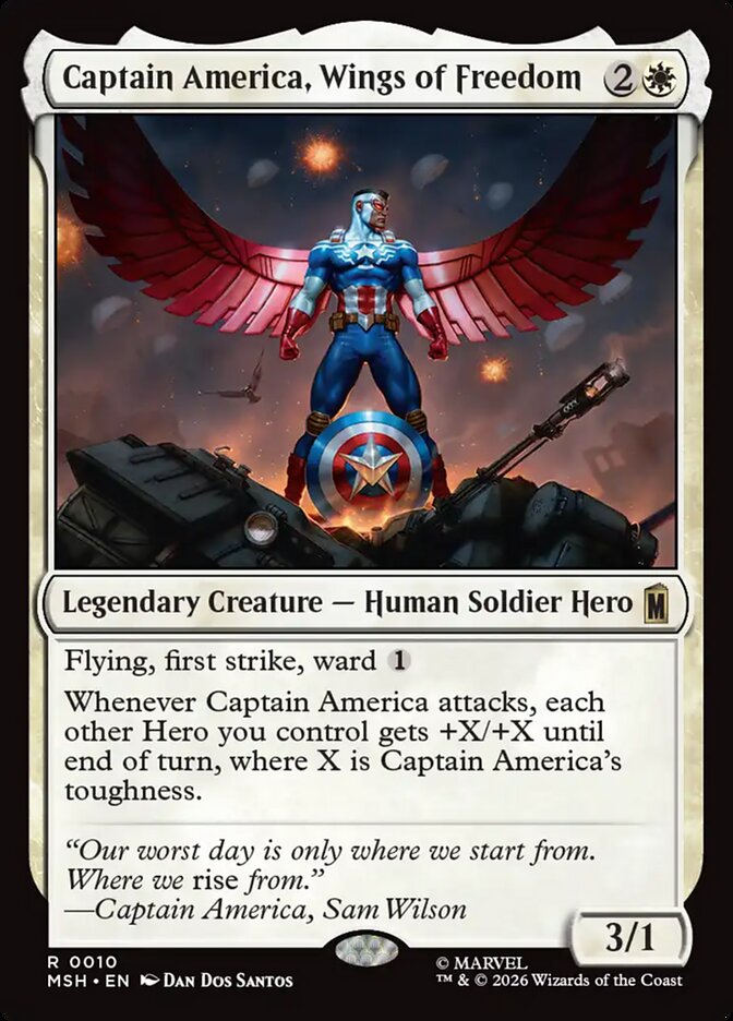 MTG Card Title: Captain America, Wings of Freedom MSH/10