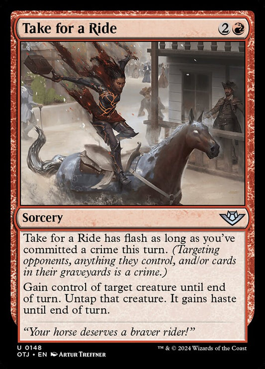 MTG Card Title: Take for a Ride OTJ/148
