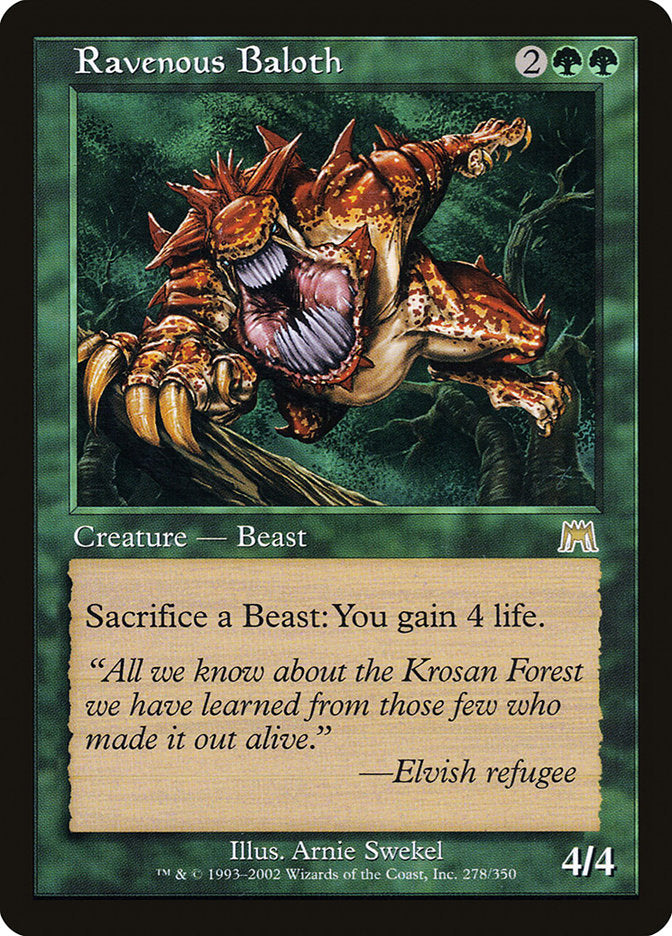MTG Card Title: Ravenous Baloth ONS/278