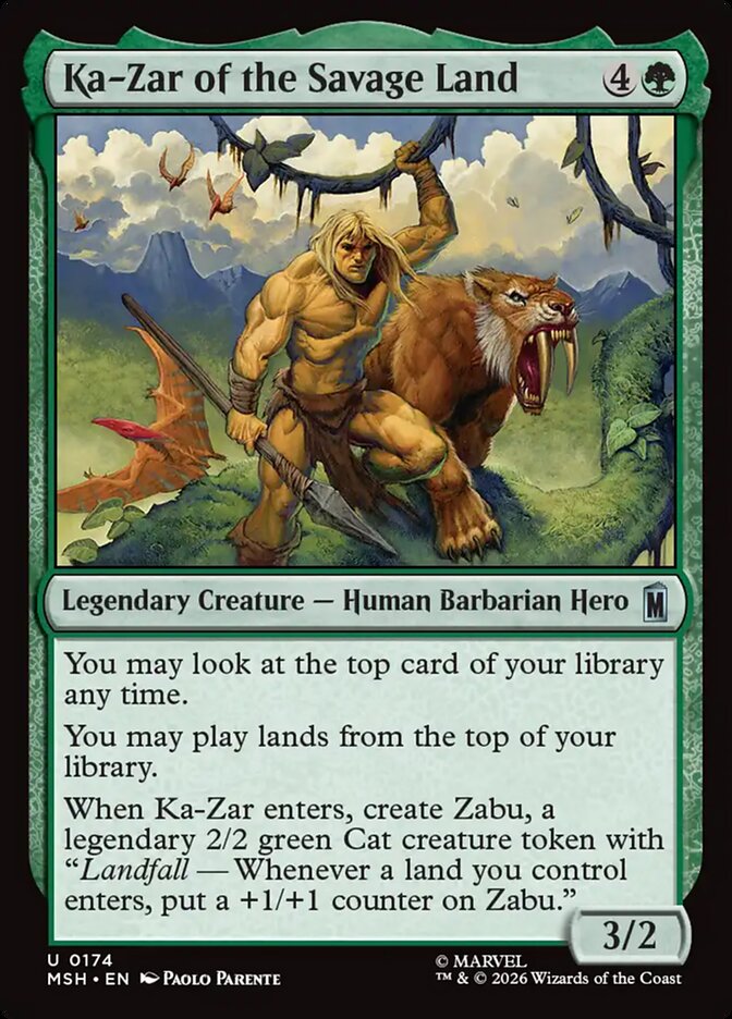 MTG Card Title: Ka-Zar of the Savage Land MSH/174