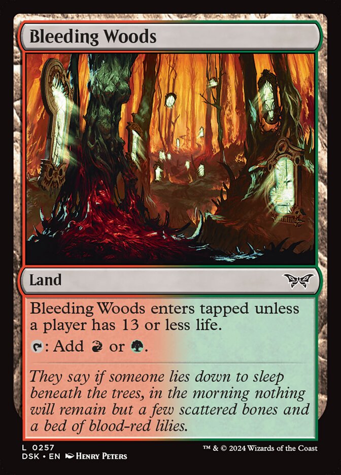 MTG Card Title: Bleeding Woods DSK/257