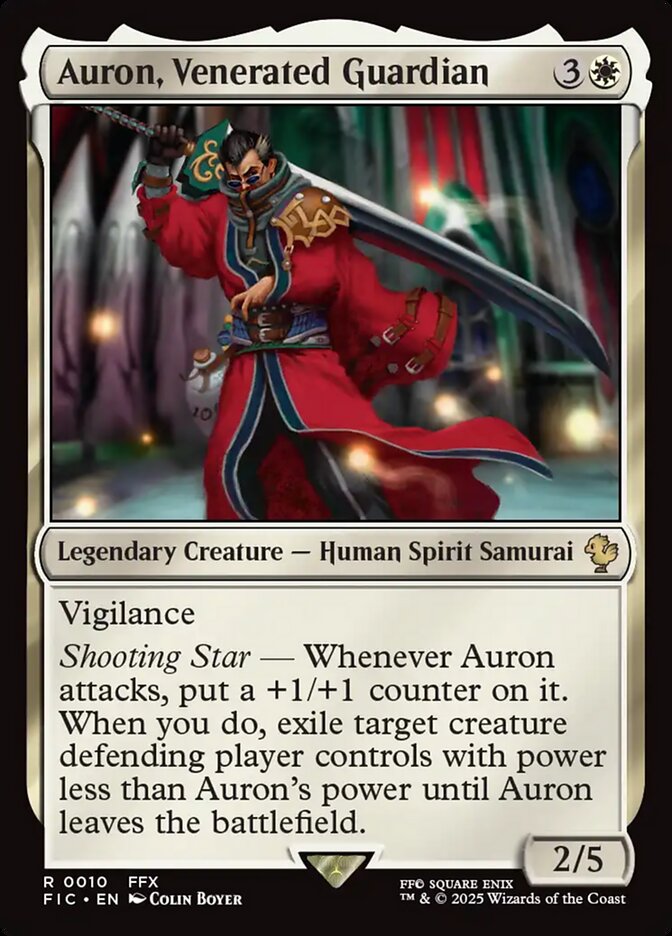MTG Card Title: Auron, Venerated Guardian FIC/10