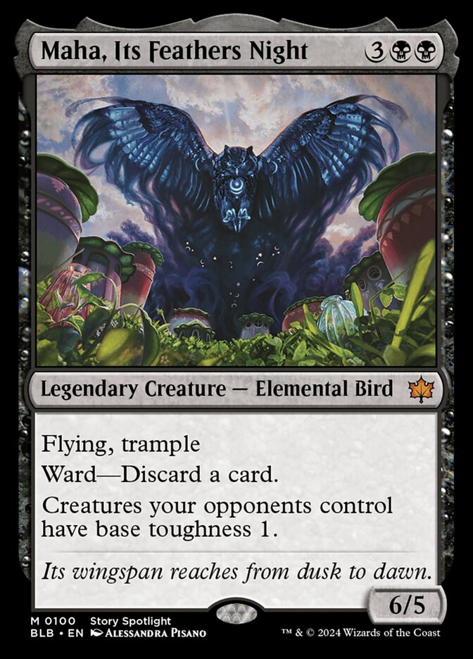 MTG Card Title: Maha, Its Feathers Night BLB/100