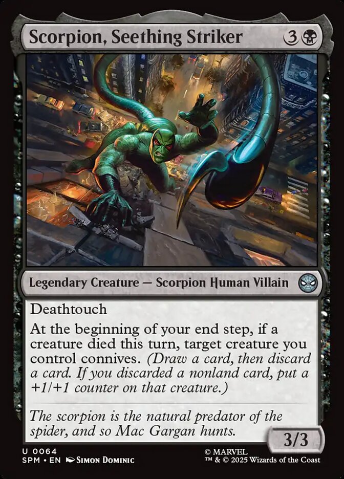 MTG Card Title: Scorpion, Seething Striker SPM/64
