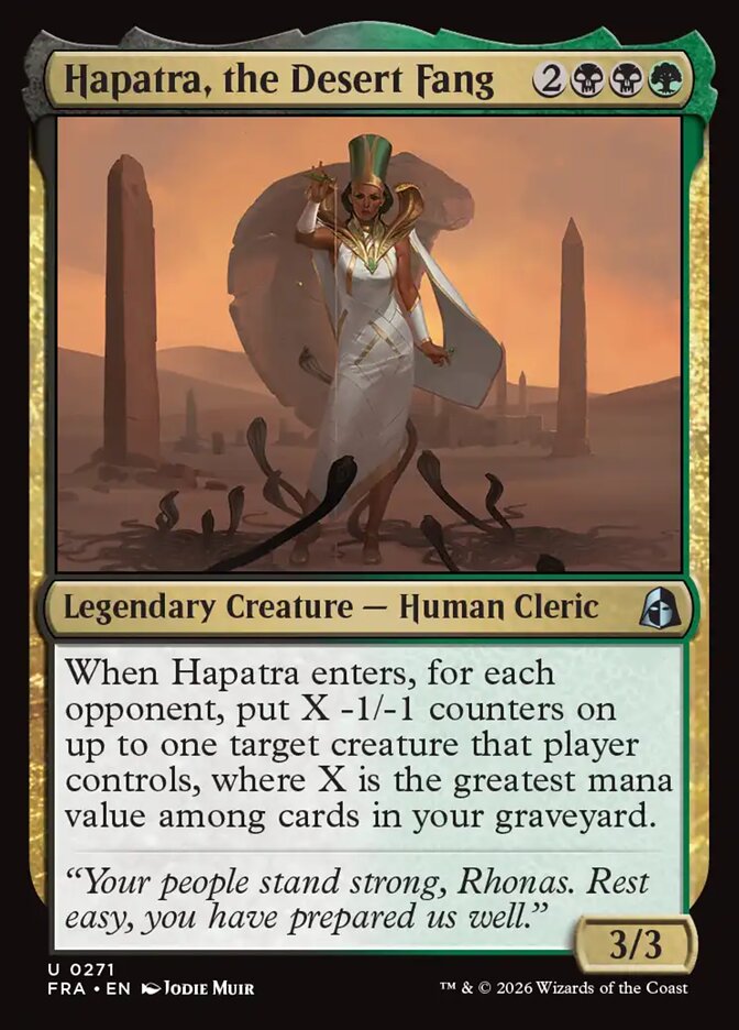 MTG Card Title: Hapatra, the Desert Fang FRA/271
