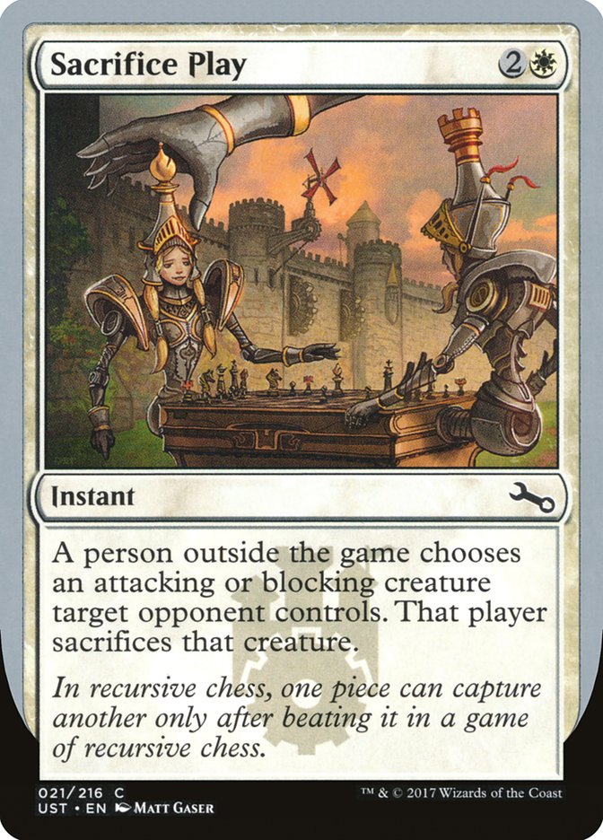 MTG Card Title: Sacrifice Play UST/21