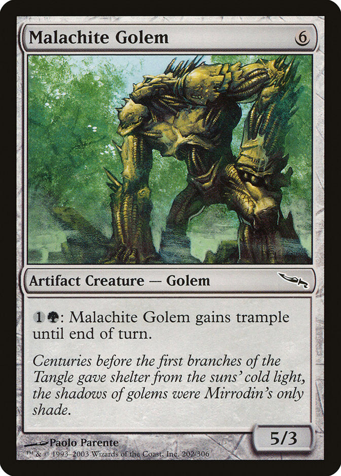 MTG Card Title: Malachite Golem MRD/202