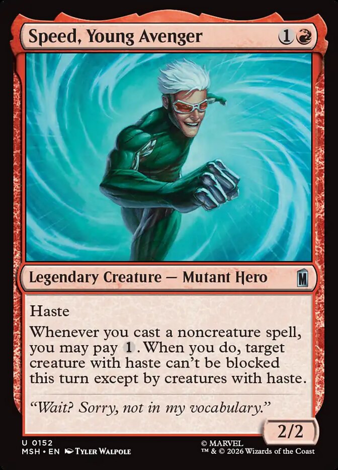 MTG Card Title: Speed, Young Avenger MSH/152