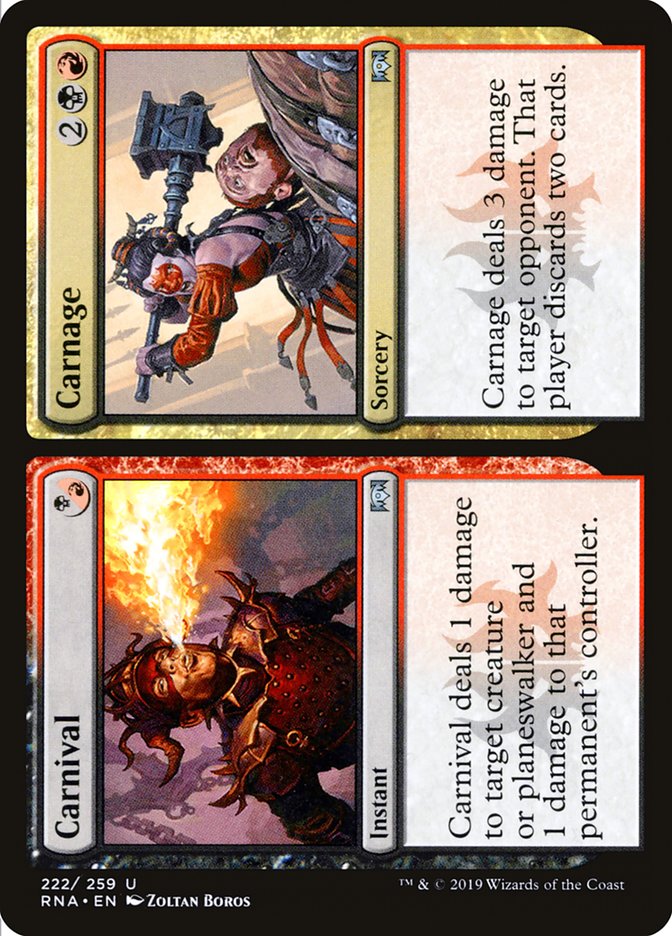 MTG Card Title: Carnival // Carnage RNA/222
