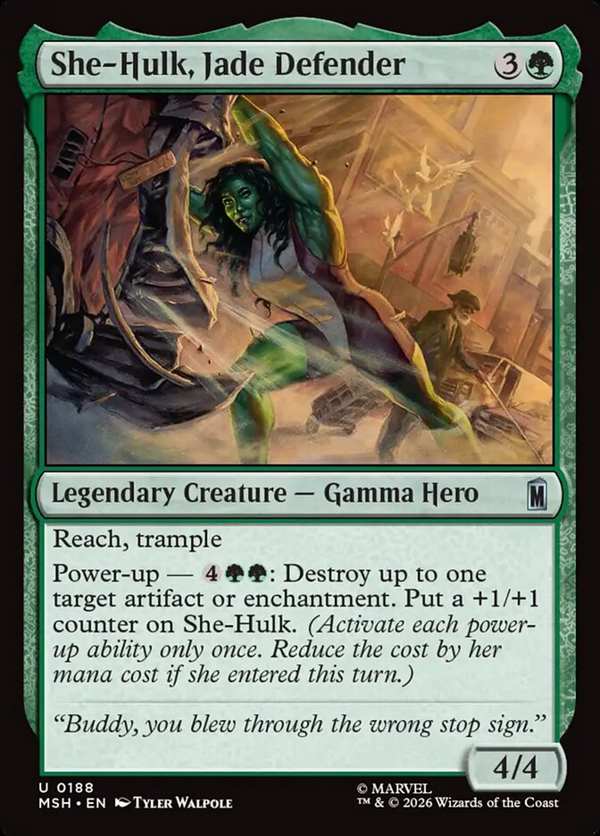 MTG Card Title: She-Hulk, Jade Defender MSH/188