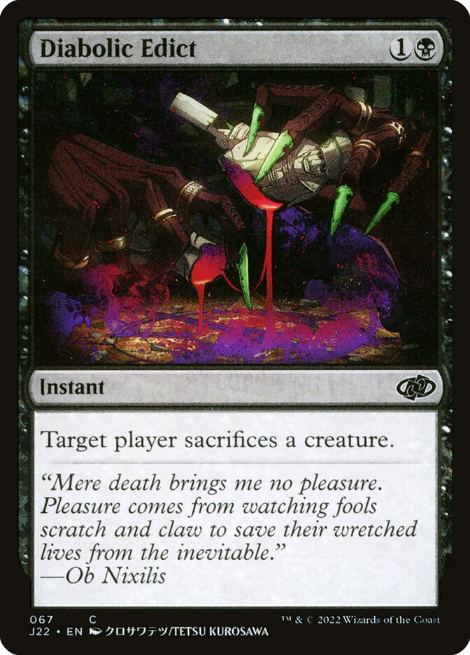 MTG Card Title: Diabolic Edict J22/67