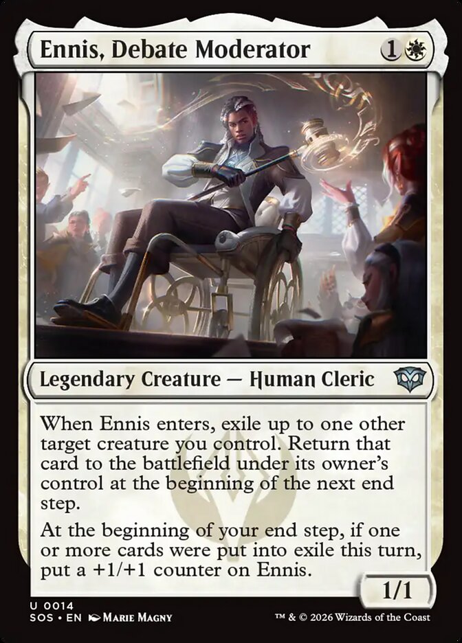 MTG Card Title: Ennis, Debate Moderator SOS/14